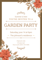 Invitation de fête de jardin vecteur