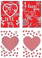 multicouche la Saint-Valentin journée floral cadeau carte illustration paquet vecteur