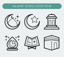 ensemble de islamique icône et symbole. vecteur eps dix.
