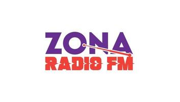 zone radio fm mot-symbole logo vecteur