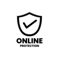 en ligne protection icône étiquette conception vecteur