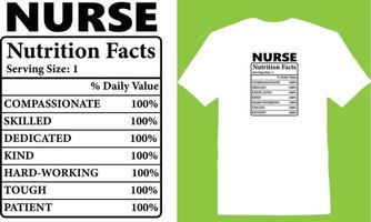 infirmière nutrition les faits T-shirt vecteur