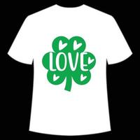 l'amour st. patrick's journée chemise impression modèle, chanceux charmes, irlandais, toutes les personnes a une peu la chance typographie conception vecteur