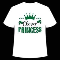 trèfle Princesse st. patrick's journée chemise impression modèle, chanceux charmes, irlandais, toutes les personnes a une peu la chance typographie conception vecteur