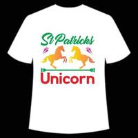 st patricks Licorne chemise impression modèle, chanceux charmes, irlandais, toutes les personnes a une peu la chance typographie conception vecteur