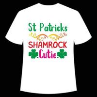 st patrick's trèfle la mignonne chemise impression modèle, chanceux charmes, irlandais, toutes les personnes a une peu la chance typographie conception vecteur