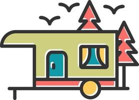 icône de vecteur de remorque de camping