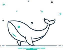 mélanger icône pour baleine vecteur