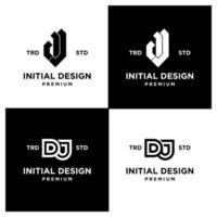 dj initiale conception lettre ensemble collection logo vecteur