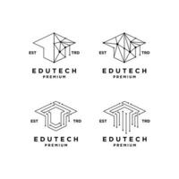 éducation La technologie logo icône conception vecteur illustration ensemble collection