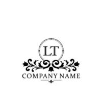 lettre lt floral logo conception. logo pour femmes beauté salon massage cosmétique ou spa marque vecteur