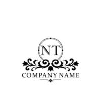 lettre NT floral logo conception. logo pour femmes beauté salon massage cosmétique ou spa marque vecteur