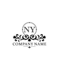 lettre New York floral logo conception. logo pour femmes beauté salon massage cosmétique ou spa marque vecteur