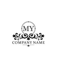 lettre mon floral logo conception. logo pour femmes beauté salon massage cosmétique ou spa marque vecteur