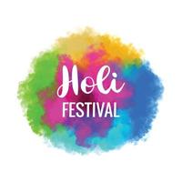 content Holi Indien printemps Festival de couleurs salutation carte conception vecteur