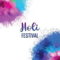 content Holi Indien printemps Festival de couleurs salutation carte conception vecteur