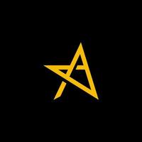 ligne étoile logo avec lettre une concept vecteur