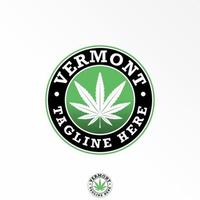 marijuana ou cannabis dans cercle ellipse hexagone emblème image graphique icône logo conception abstrait concept vecteur action. pouvez être utilisé comme une symbole en relation à la nature santé ou médicament.