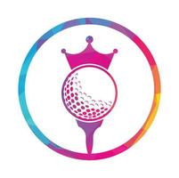 création de logo vectoriel de golf roi. balle de golf avec icône de vecteur de couronne.