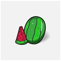 pastèque fruit dessin animé avec Facile pente et détails. vecteur