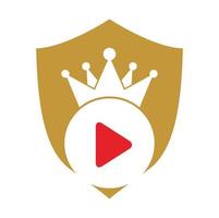 modèle de conception de logo vectoriel vidéo roi. vecteur de conception de logo de film royal.