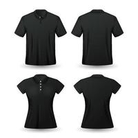 t chemise 3d polo noir modèle moquer en haut vecteur