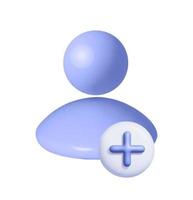 3d ajouter utilisateur avatar créer groupe symbole. Nouveau profil compte. gens bleu icône et plus. humain, la personne branché et moderne vecteur dans 3d style