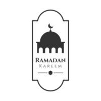 Ramadan kareem musulman culture fête mois religieux logo conception. - vecteur. vecteur