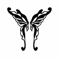 tribal Fée ailes logo. tatouage conception. pochoir vecteur illustration.