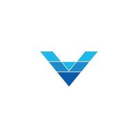 lettre v pente bleu l'eau géométrique logo vecteur