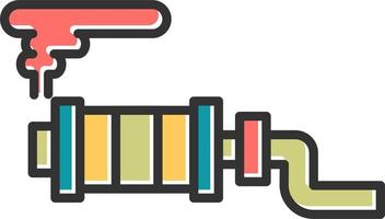 échappement tuyau vecteur icône