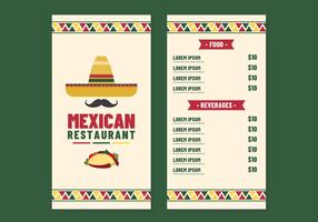 Vecteur de menu de restaurant mexicain