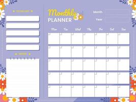 modèle de calendrier de projet mensuel vecteur