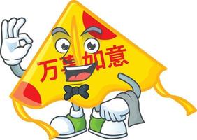 chinois or cerf-volant dessin animé personnage style vecteur