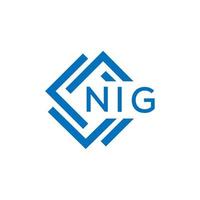 nig lettre logo conception sur blanc Contexte. nig Créatif cercle lettre logo concept. nig lettre conception. vecteur