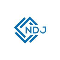 ndj lettre logo conception sur blanc Contexte. ndj Créatif cercle lettre logo concept. ndj lettre conception. vecteur