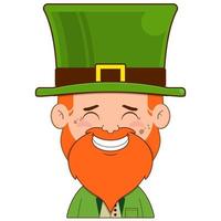 elfe lutin content visage dessin animé mignonne pour Saint patrick's journée vecteur