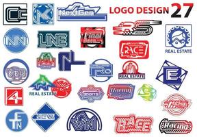 professionnel lettre logo et icône conception paquet 27 vecteur