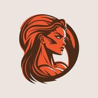 femme tête logo - femmes cheveux et visage conception symbole élément - icône pour mère - féminisme et femmes journée sur Mars 8 vecteur