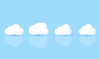 illustration réaliste vecteur icône blanc nuage ensemble 3d Créatif isolé sur Contexte