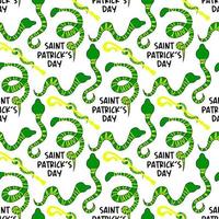 st. patrick's journée modèle. serpents sont une symbole pour patrick's journée. Personnel avec une serpent. être heureux. vecteur