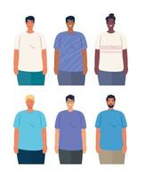 groupe d'hommes interracial, concept de diversité et de multiculturalisme vecteur