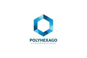 Logo à hexagone polygonal vecteur