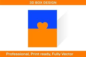 cœur Couper forme poche ou dossier ligne de démarcation, 3d prêt pour 8.5x11 pouce page mais modifiable vecteur