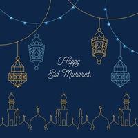 content muharram islamique Nouveau année avec arabe modèle lune et lanterne sur blanc Contexte gratuit vecteur