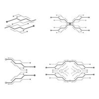 ensemble de conception de logo de circuit vecteur