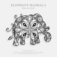 mandala d'éléphant. éléments décoratifs vintage. motif oriental, illustration vectorielle. vecteur