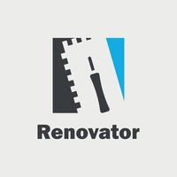 bâtiment rénovation logo conception vecteur