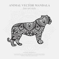 mandala de tigre. éléments décoratifs vintage. motif oriental, illustration vectorielle. vecteur