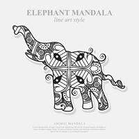 mandala d'éléphant. éléments décoratifs vintage. motif oriental, illustration vectorielle. vecteur